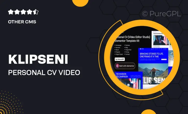 klipseni personal cv video editor elementor template kit