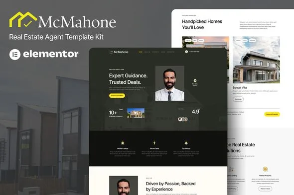 mcmahone real estate agent elementor template kit 1