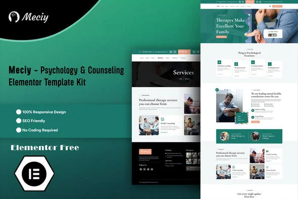 meciy psychology counseling elementor template kit 1