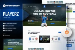 Playerz – Football Team & Sports Club Elementor Template Kit