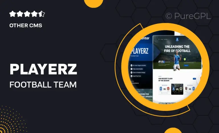 playerz football team sports club elementor template kit