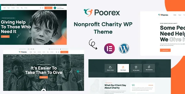 poorex nonprofit charity wordpress theme 1