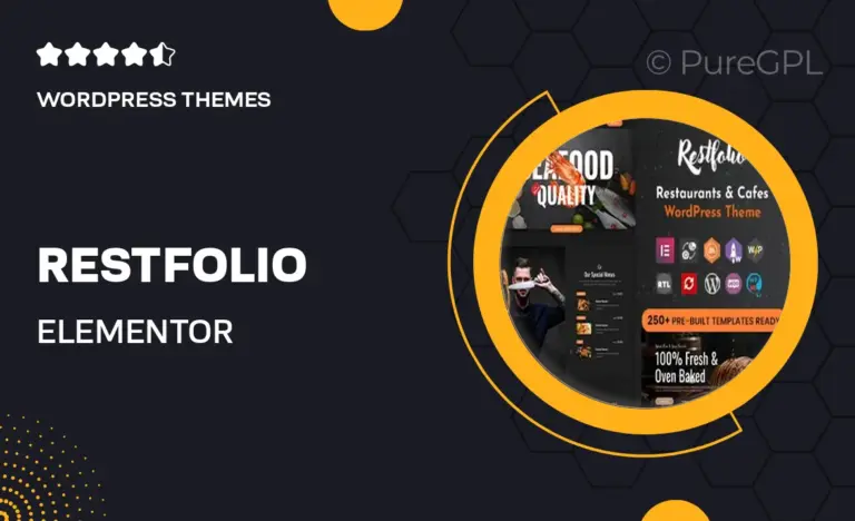 restfolio elementor restaurants cafes wordpress theme