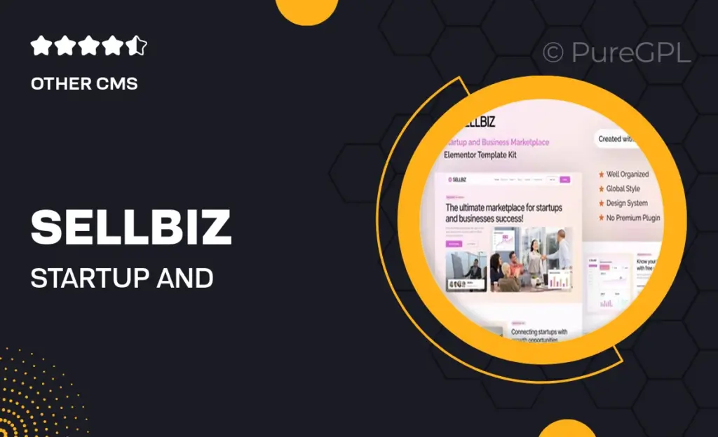 Sellbiz – Startup and Business Marketplace Elementor Template Kit