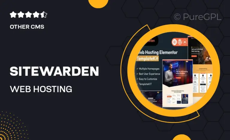 sitewarden web hosting elementor template kit