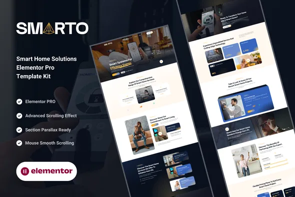 smarto smart home solutions elementor pro template kit 1