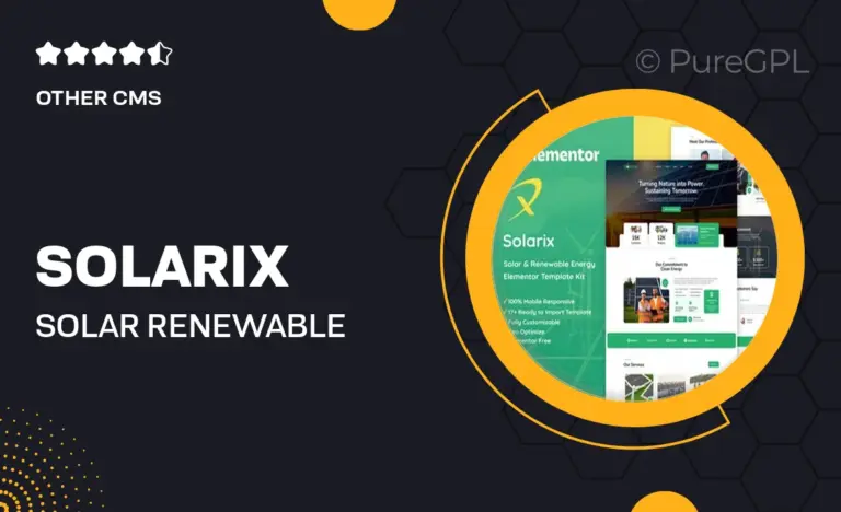 solarix solar renewable energy elementor template kit