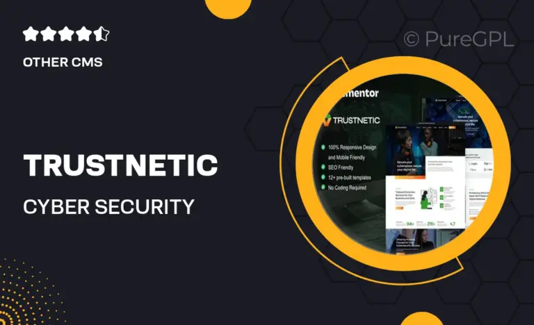 trustnetic cyber security services elementor pro template kit