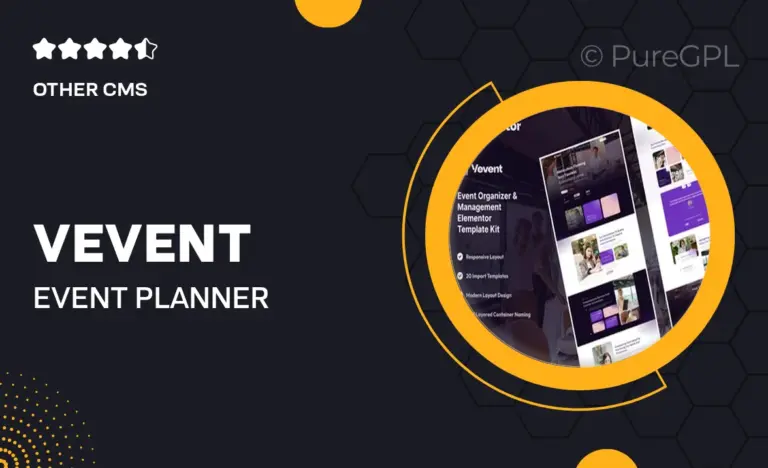 vevent event planner organizer elementor template kit