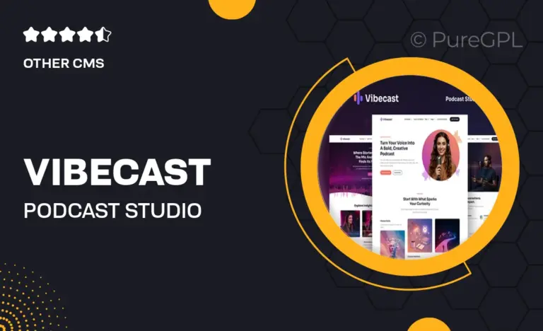 vibecast podcast studio elementor pro template kit