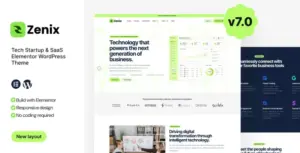 Zenix – Tech Startup & SaaS Elementor WordPress Theme