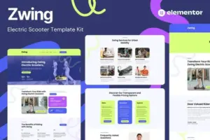 Zwing – Electric Scooter Website Elementor Template Kits