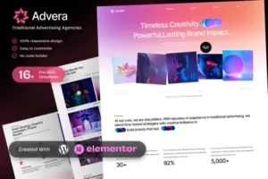 Advera – Traditional Advertising Agencies Business Promotion Elementor Template Kit