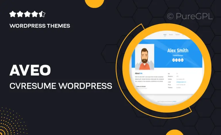 aveo cv resume wordpress theme