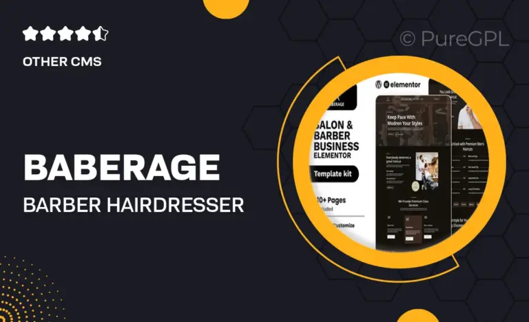 baberage barber hairdresser shop elementor template kit