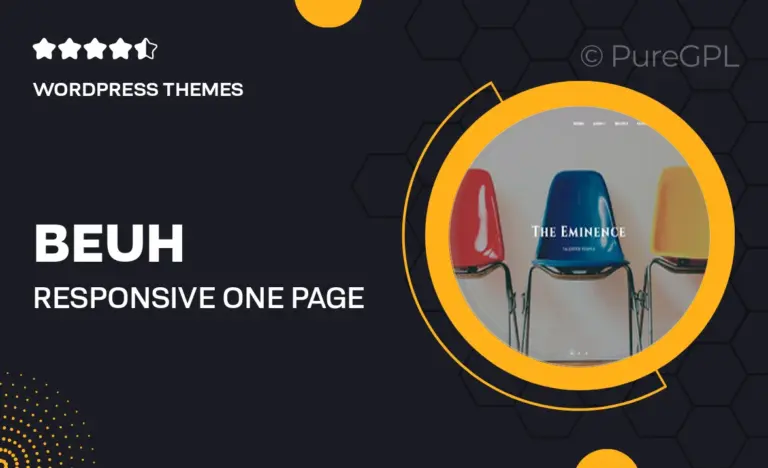 beuh responsive one page portfolio theme
