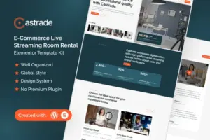 Castrade – Live Streaming Room Rental Elementor Template Kit