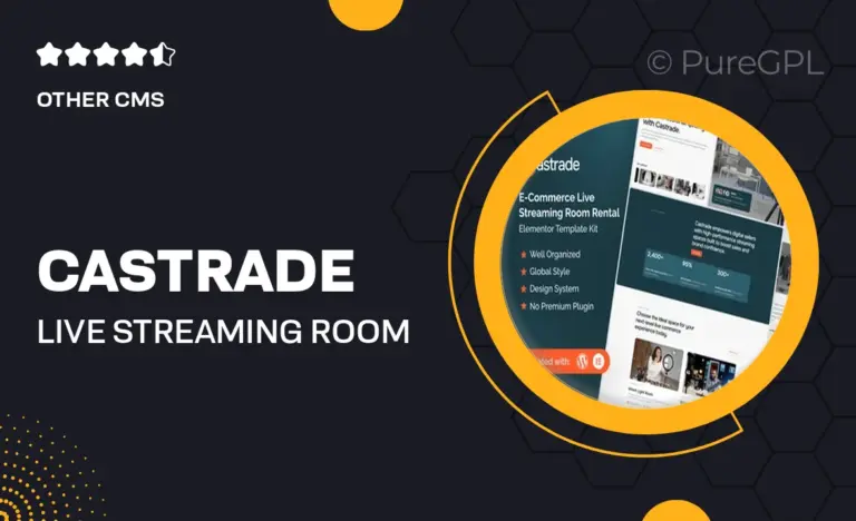 castrade live streaming room rental elementor template kit