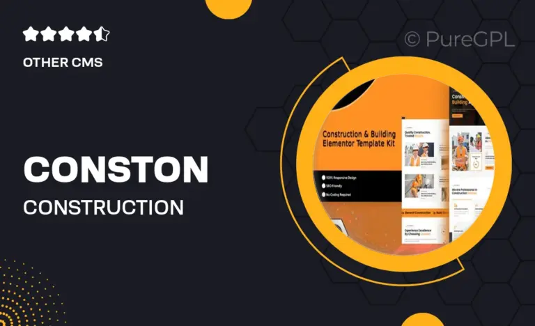 conston construction building elementor template kit