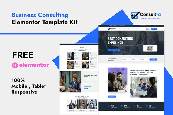 consultfa business consulting elementor template kit 1
