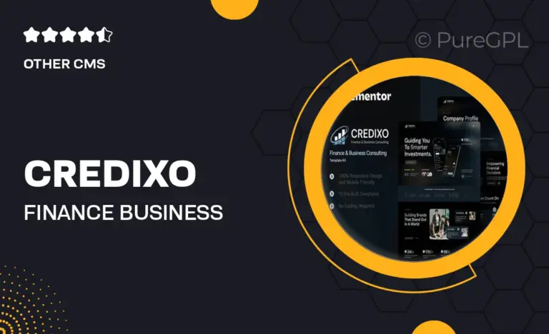 credixo finance business consulting elementor template kit