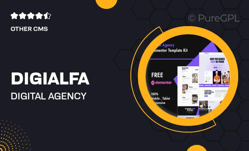 DigiAlfa – Digital Agency Elementor Template Kit