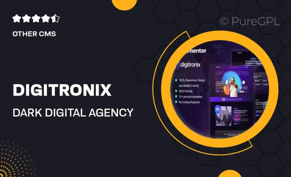 Digitronix – Dark Digital Agency Elementor Pro Template Kit