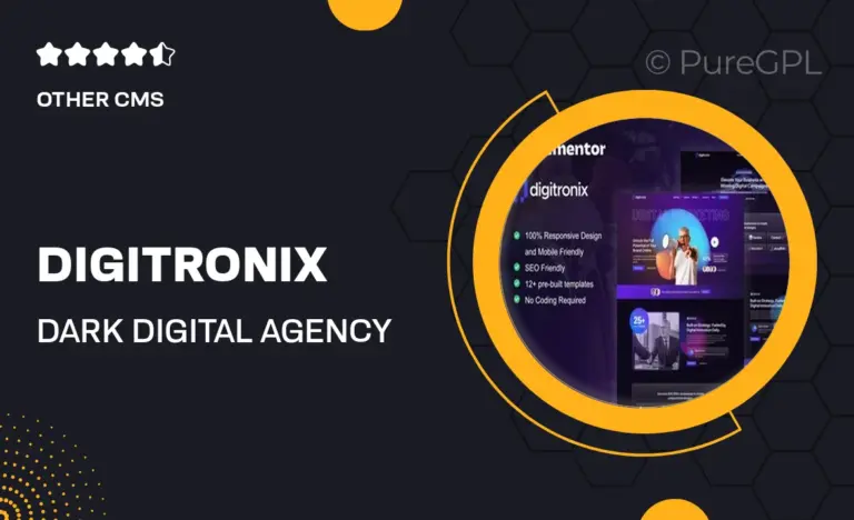 digitronix dark digital agency elementor pro template kit