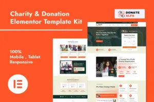 DonateAlfa – Charity & Donation Elementor Pro Template Kit