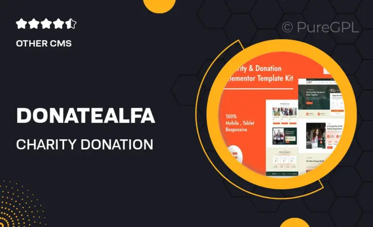 donatealfa charity donation elementor pro template kit