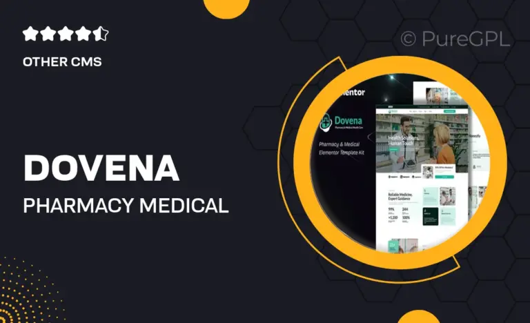 dovena pharmacy medical elementor template kit