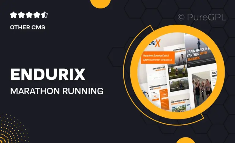 endurix marathon running club sports elementor template kit