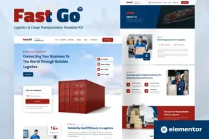FastGo – Logistics & Cargo Transportation Elementor Template Kit