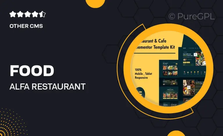 food alfa restaurant cafe elementor pro template kit