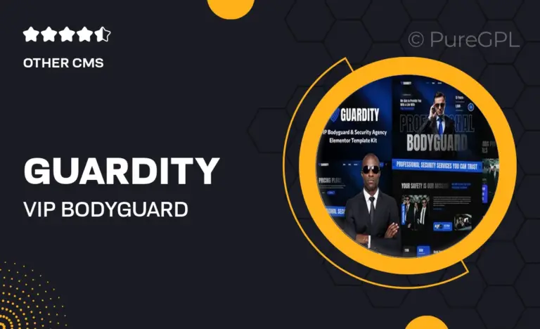 guardity vip bodyguard security agency elementor template kit