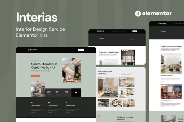 interias interior design service elementor template kit 1
