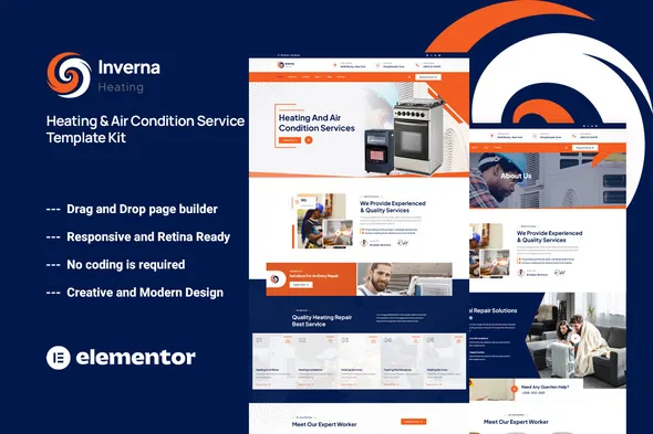 inverna heating air condition service template kit 1