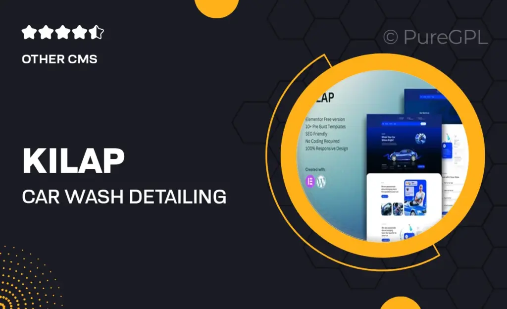 Kilap – Car Wash & Detailing Service Elementor Template Kit