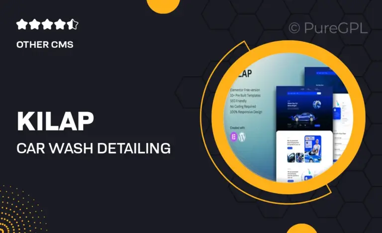 kilap car wash detailing service elementor template kit