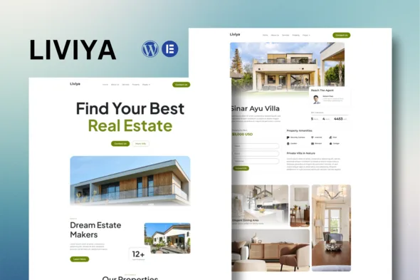 liviya real estate elementor template kit 1
