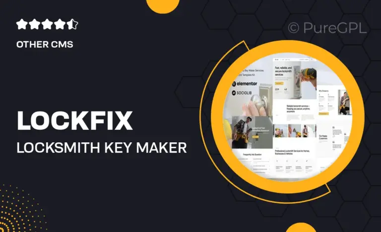 lockfix locksmith key maker service elementor template kit