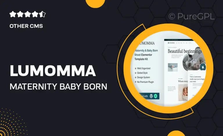 lumomma maternity baby born shoot elementor template kit