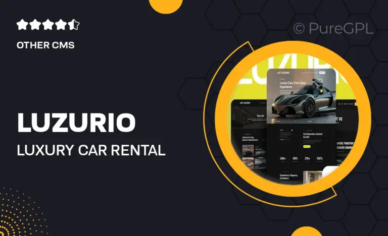 luzurio luxury car rental elementor template kit
