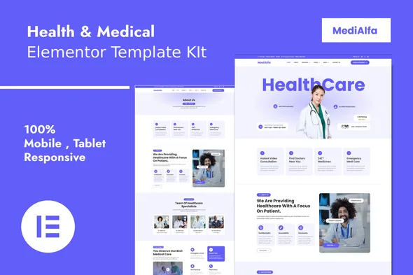 medialfa health medical elementor pro template kit 1