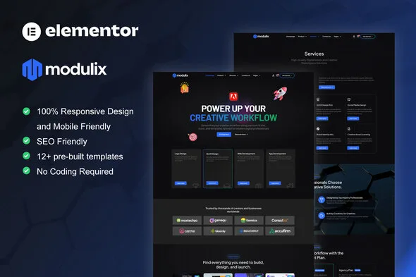 modulix digital product store elementor pro template kit 1