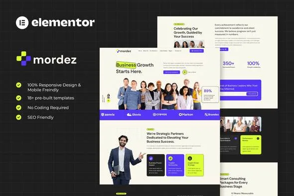 mordez business consulting elementor template kits 1