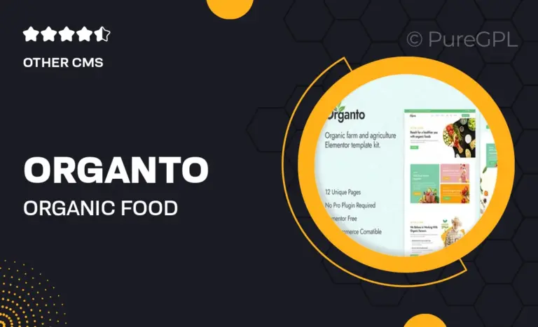 organto organic food elementor template kit