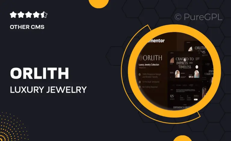 orlith luxury jewelry collection elementor template kit