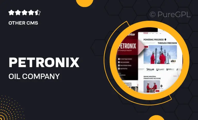 petronix oil company industrial elementor template kit