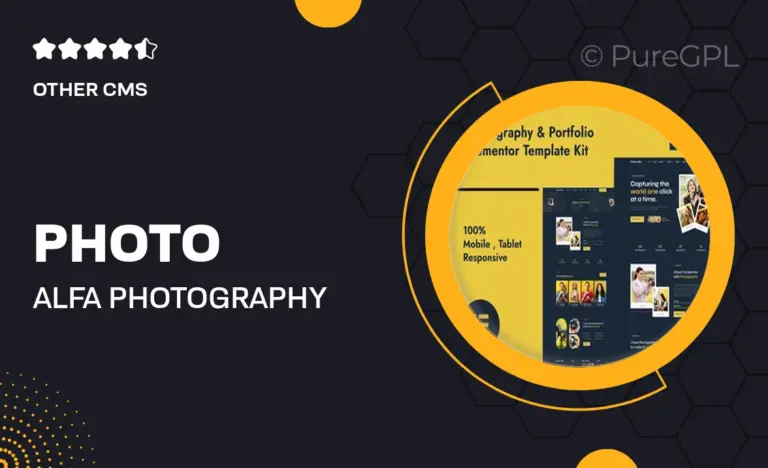 photo alfa photography portfolio elementor pro template kit
